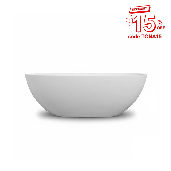 Viking 65'' Stone Resin Freestanding Soaking Bathtub in Matte White TONA Bathroom Furniture