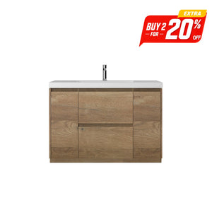 Angela-T 48'' Single Sink Bathroom Vanity with White Countertop in Natural Oak TONA Bathroom Furniture