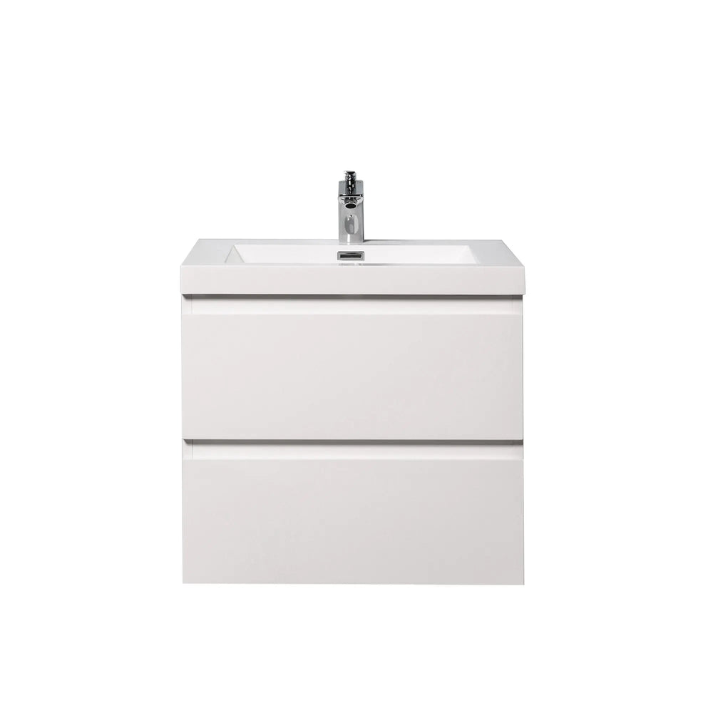 Angela 24'' Glossy White Floating Vanity with White Countertop TONA Bathroom Furniture