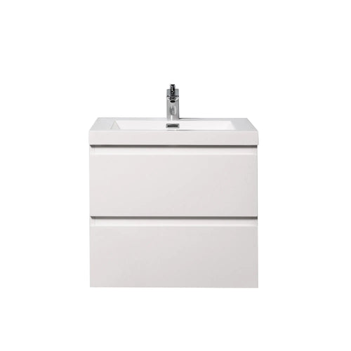 Angela 24'' Glossy White Floating Vanity with White Countertop TONA Bathroom Furniture