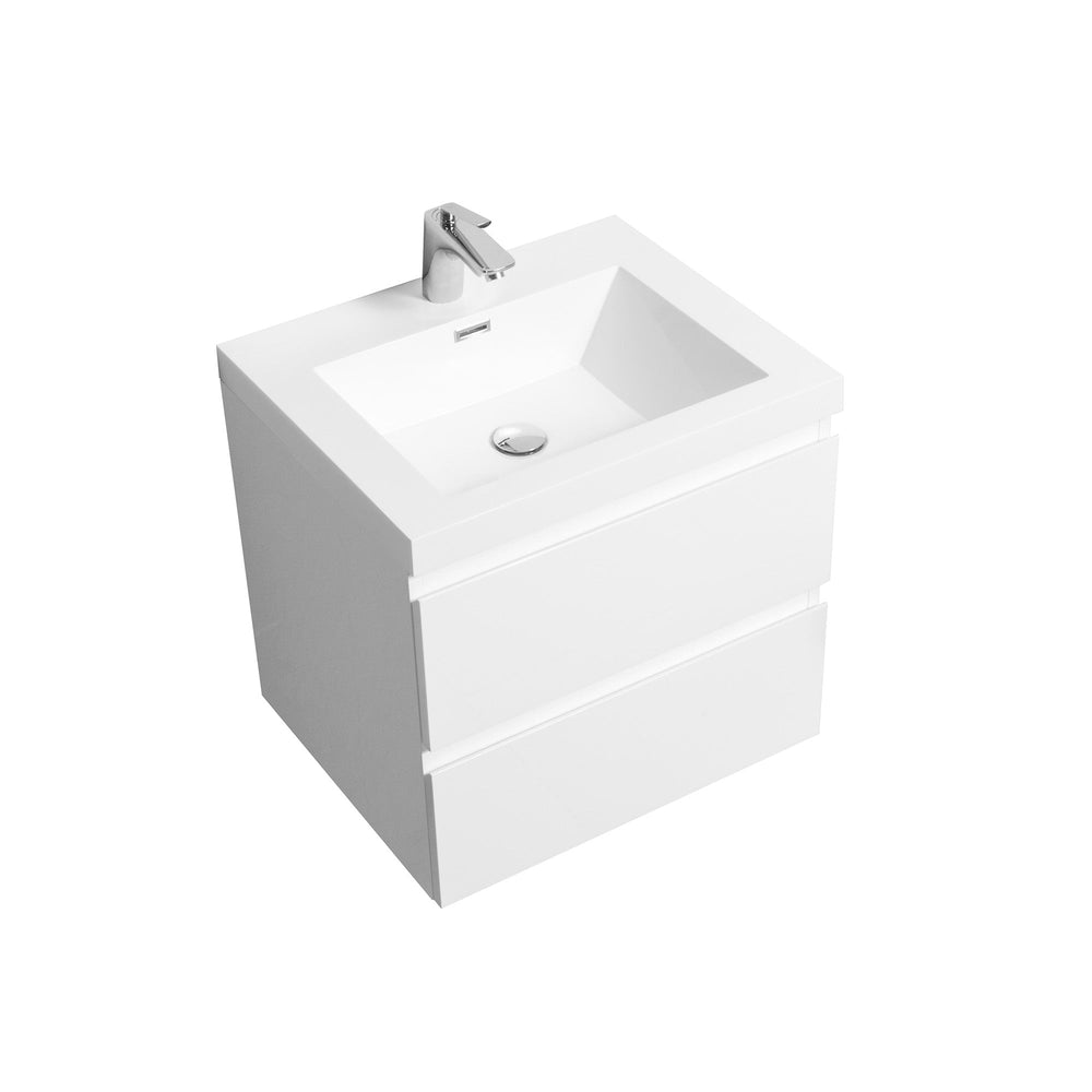 Angela 24'' Glossy White Floating Vanity with White Countertop TONA Bathroom Furniture