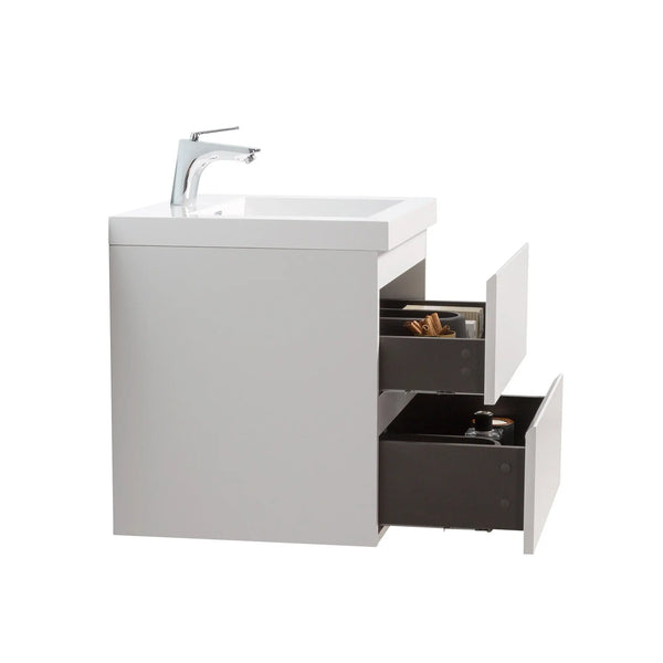 Angela 24'' Glossy White Floating Vanity with White Countertop TONA Bathroom Furniture