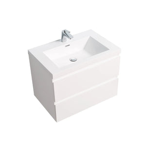 Angela 30'' Glossy White Floating Vanity with White Countertop TONA Bathroom Furniture