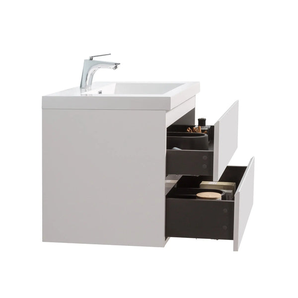 Angela 30'' Glossy White Floating Vanity with White Countertop TONA Bathroom Furniture
