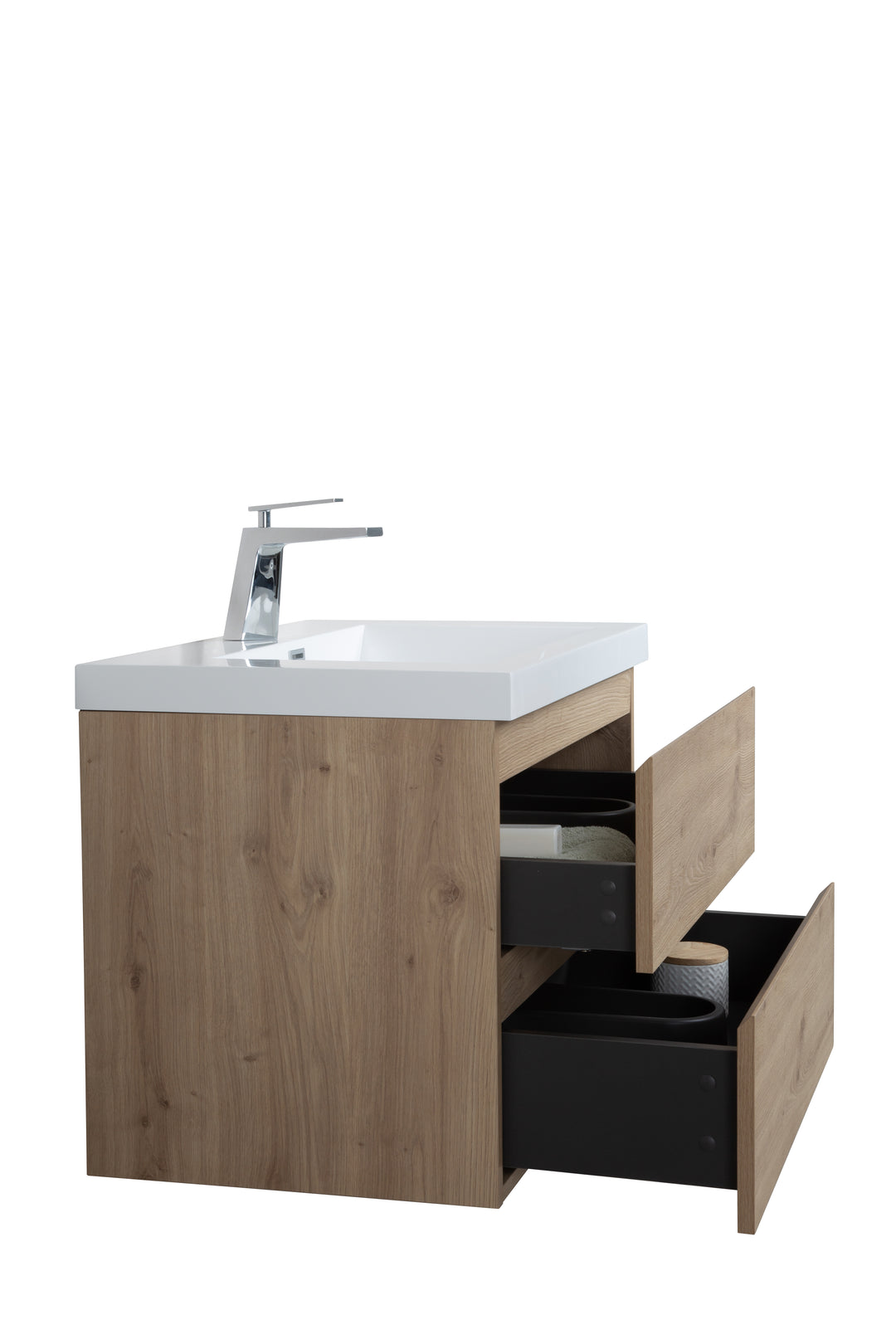 TONA ANGELA FLOATING VANITY SINGLE BASIN WITH WHITE COUNTERTOP (24"- 60")