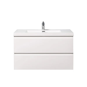 Angela 36'' Glossy White Floating Vanity with White Countertop TONA Bathroom Furniture
