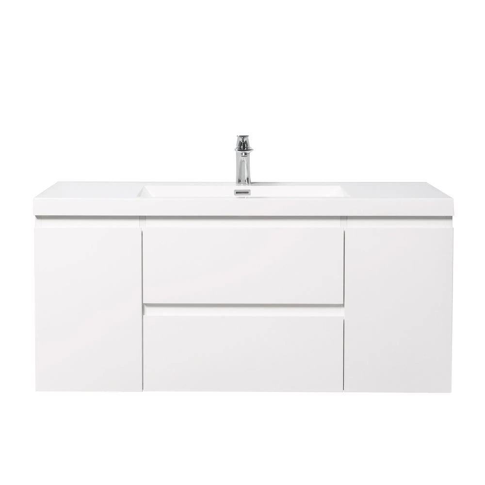 Angela 48'' Glossy White Floating Vanity with White Countertop TONA Bathroom Furniture