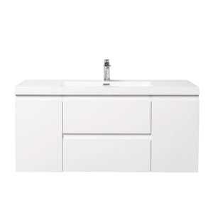 Angela 48'' Glossy White Floating Vanity with White Countertop TONA Bathroom Furniture