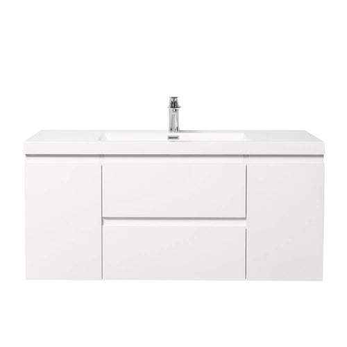 Angela 48'' Glossy White Floating Vanity with White Countertop TONA Bathroom Furniture