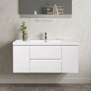 Angela 48'' Glossy White Floating Vanity with White Countertop TONA Bathroom Furniture