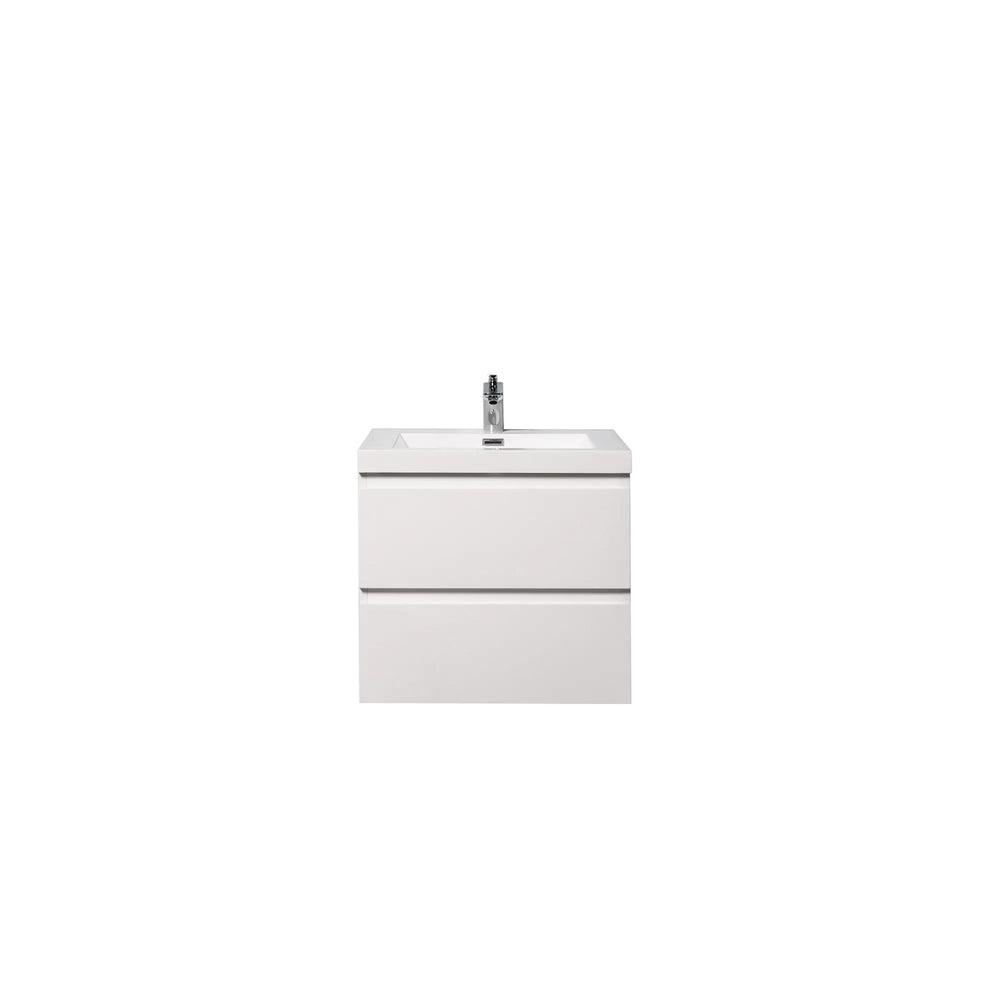 Angela 24'' Glossy White Floating Vanity with White Countertop TONA Bathroom Furniture