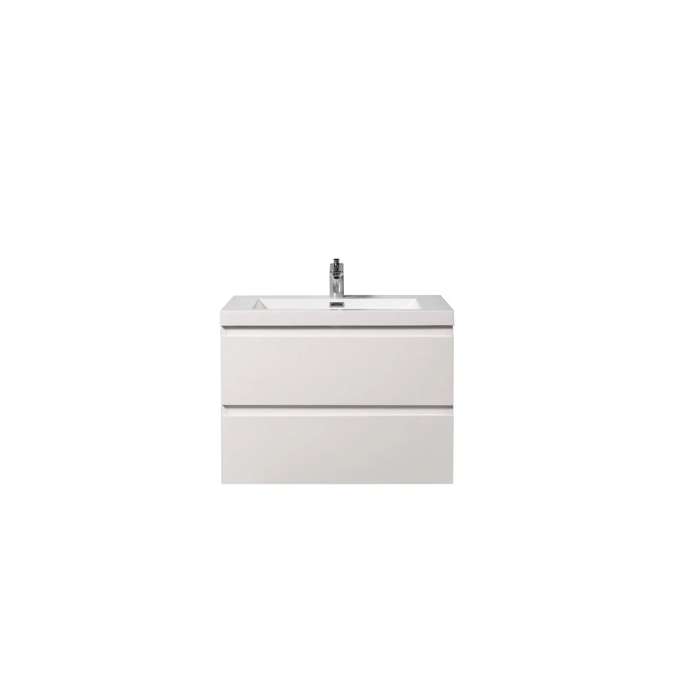 Angela 30'' Glossy White Floating Vanity with White Countertop TONA Bathroom Furniture