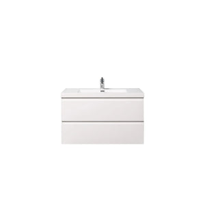 Angela 36'' Glossy White Floating Vanity with White Countertop TONA Bathroom Furniture