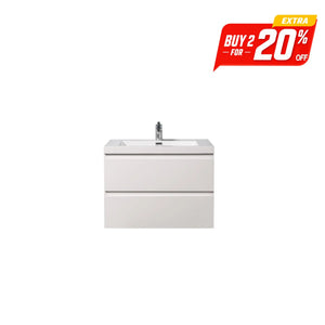 Angela 30'' Glossy White Floating Vanity with White Countertop TONA Bathroom Furniture