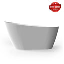 Allure Glossy White Elegant Sloped Freestanding Acrylic Bathtub (59''/67'') TONA Bathroom Furniture
