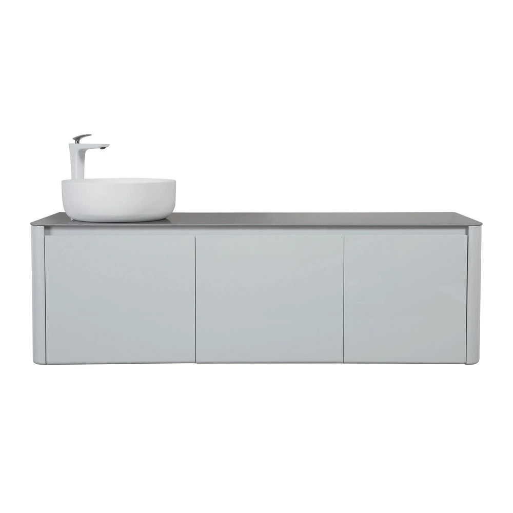 Bova Floating Vanity Single Vessel Sink with White Countertop (63''/71'') TONA Bathroom Furniture