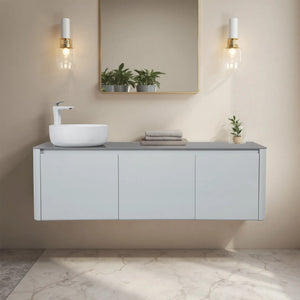 Bova Floating Vanity Single Vessel Sink with White Countertop (63''/71'') TONA Bathroom Furniture