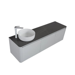 Bova Floating Vanity Single Vessel Sink with White Countertop (63''/71'') TONA Bathroom Furniture