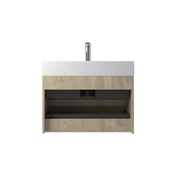 Combo-T 32'' Floating Single Vanity with Gloss white Resin Stone Sink TONA Bathroom Furniture