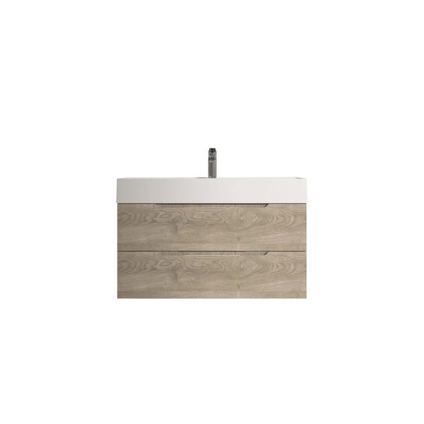 Combo-T 40'' Floating Single Vanity with Gloss white Resin Stone Sink TONA Bathroom Furniture