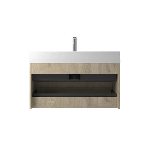 Combo-T 40'' Floating Single Vanity with Gloss white Resin Stone Sink TONA Bathroom Furniture