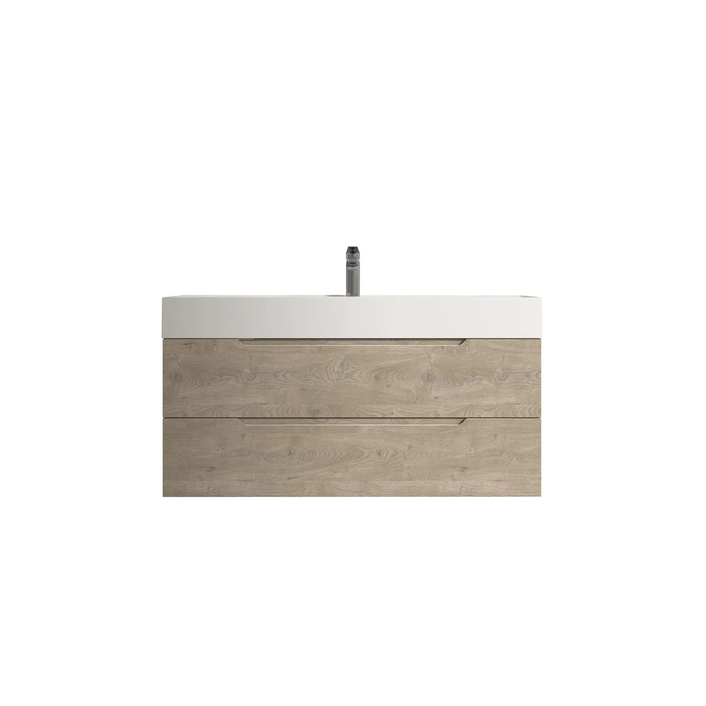 Combo-T 48'' Floating Single Vanity with Gloss white Resin Stone Sink TONA Bathroom Furniture