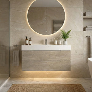 Combo-T 48'' Floating Single Vanity with Gloss white Resin Stone Sink TONA Bathroom Furniture