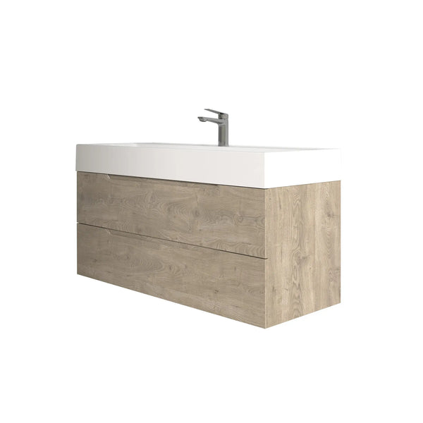 Combo-T 48'' Floating Single Vanity with Gloss white Resin Stone Sink TONA Bathroom Furniture