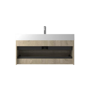 Combo-T 48'' Floating Single Vanity with Gloss white Resin Stone Sink TONA Bathroom Furniture