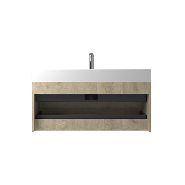 Combo-T 48'' Floating Single Vanity with Gloss white Resin Stone Sink TONA Bathroom Furniture