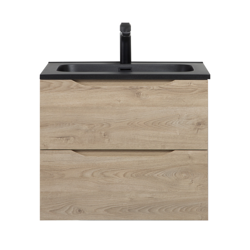 Combo 24'' Floating Single Vanity with Matte Black Countertop TONA Bathroom Furniture