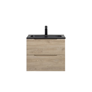 Combo 24'' Floating Single Vanity with Matte Black Countertop TONA Bathroom Furniture