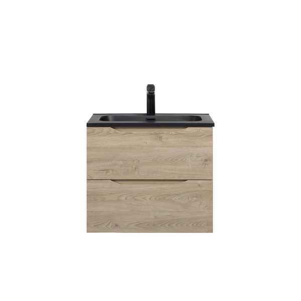 Combo 24'' Floating Single Vanity with Matte Black Countertop TONA Bathroom Furniture