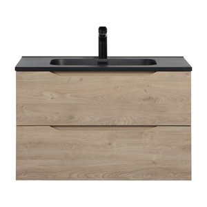 Combo 32'' Floating Single Vanity with Matte Black Countertop TONA Bathroom Furniture