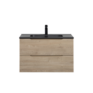 Combo 32'' Floating Single Vanity with Matte Black Countertop TONA Bathroom Furniture