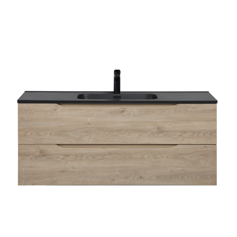 Combo 48'' Floating Single Vanity with Matte Black Countertop TONA Bathroom Furniture