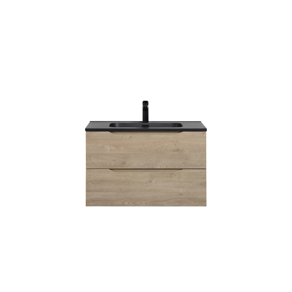 Combo 32'' Floating Single Vanity with Matte Black Countertop TONA Bathroom Furniture