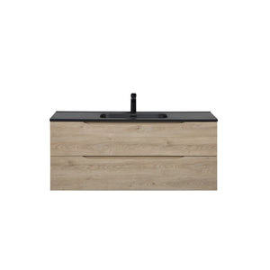 Combo 48'' Floating Single Vanity with Matte Black Countertop TONA Bathroom Furniture