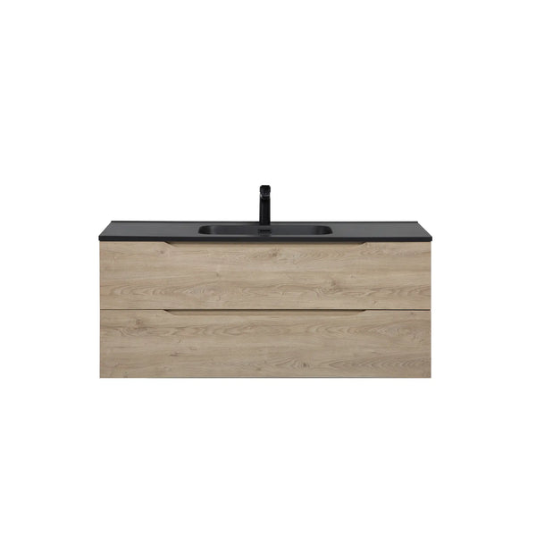 Combo 48'' Floating Single Vanity with Matte Black Countertop TONA Bathroom Furniture