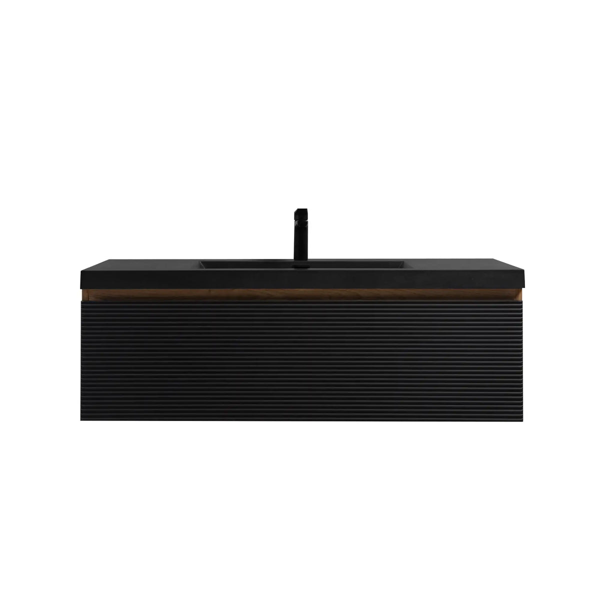 48 Inch Black Floating Bathroom Cabinet | Tona Crius Series