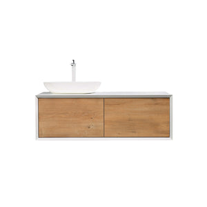 Fiona 48'' Floating Single Vanity with White Vessel Sink and U-Drawer TONA Bathroom Furniture