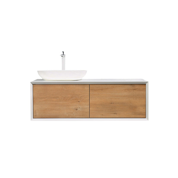 Fiona 48'' Floating Single Vanity with White Vessel Sink and U-Drawer TONA Bathroom Furniture