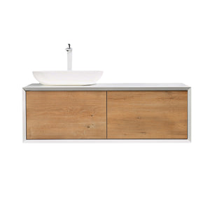 Fiona 48'' Floating Single Vanity with White Vessel Sink and U-Drawer TONA Bathroom Furniture