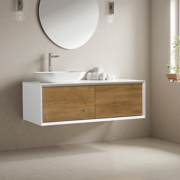 Fiona 48'' Floating Single Vanity with White Vessel Sink and U-Drawer TONA Bathroom Furniture