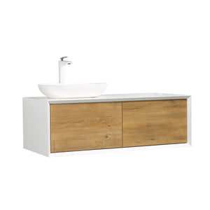 Fiona 48'' Floating Single Vanity with White Vessel Sink and U-Drawer TONA Bathroom Furniture