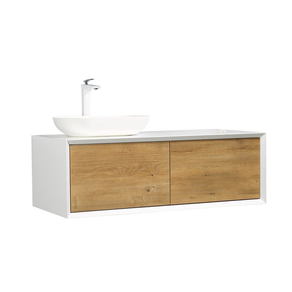 Fiona 48'' Floating Single Vanity with White Vessel Sink and U-Drawer TONA Bathroom Furniture