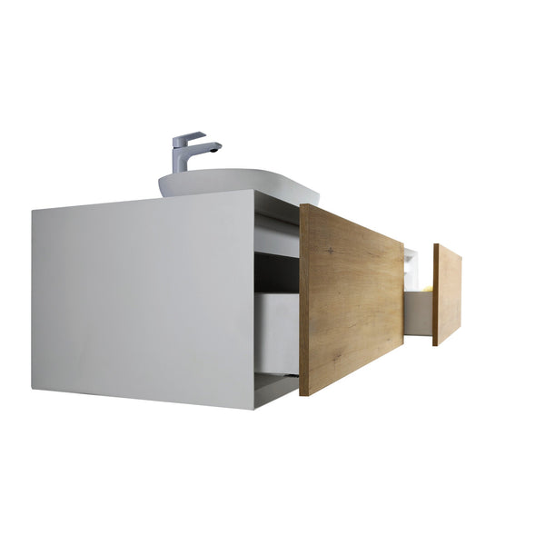 Fiona 72'' Floating Double Vanity with White Vessel Sink and U-Drawer TONA Bathroom Furniture