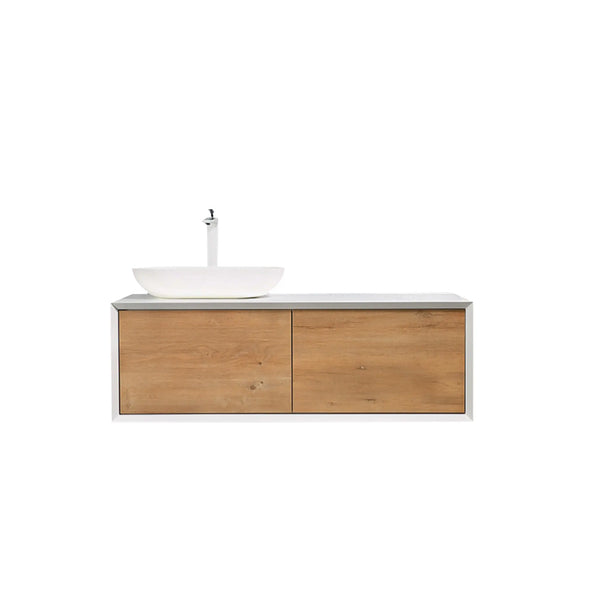 Fiona 48'' Floating Single Vanity with White Vessel Sink and U-Drawer TONA Bathroom Furniture