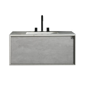 Freda 40'' Floating Vanity Single Sink with Ceramic Countertop TONA Bathroom Furniture