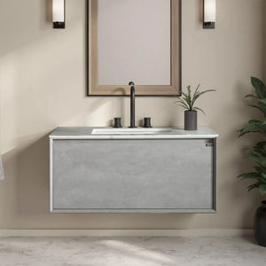 Freda 40'' Floating Vanity Single Sink with Ceramic Countertop TONA Bathroom Furniture